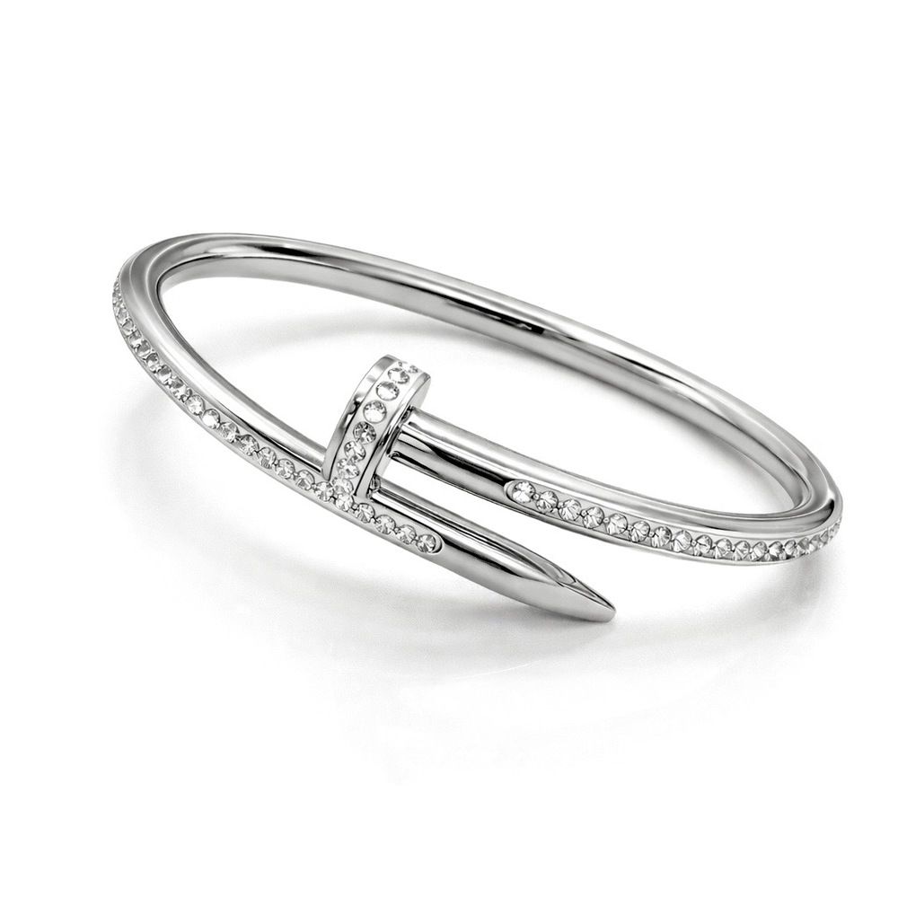 Pulseira Bracelete Prego Cravejado Aço Inoxidável ... - RC JOIAS BY RUDI