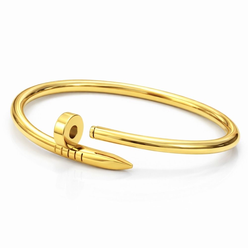 Pulseira Bracelete Prego Aço Dourado. - 0000000087... - RC JOIAS BY RUDI