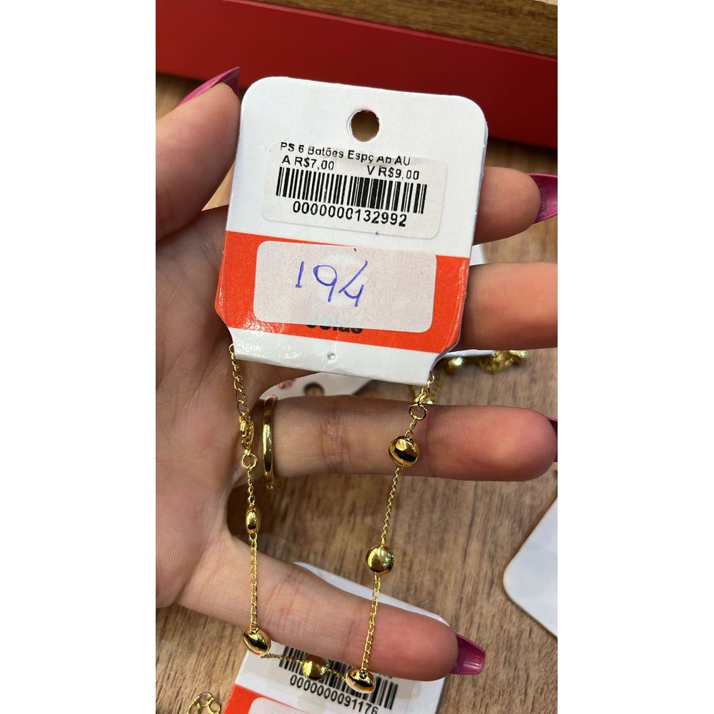 Pulseira Seis Botões Espaçada AB Banhado A Ouro 18... - RC JOIAS BY RUDI
