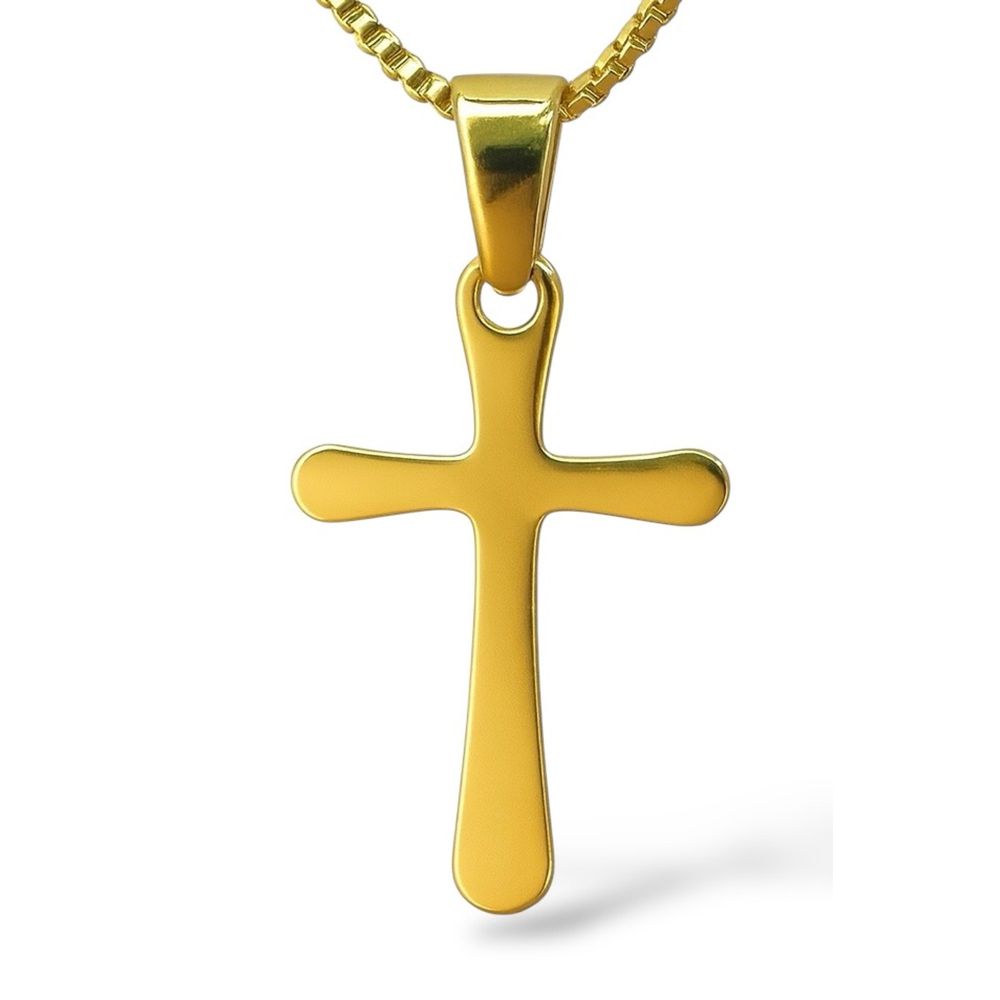 Pingente Cruz Pequena Banhado a Ouro 18k - 0000000... - RC JOIAS BY RUDI
