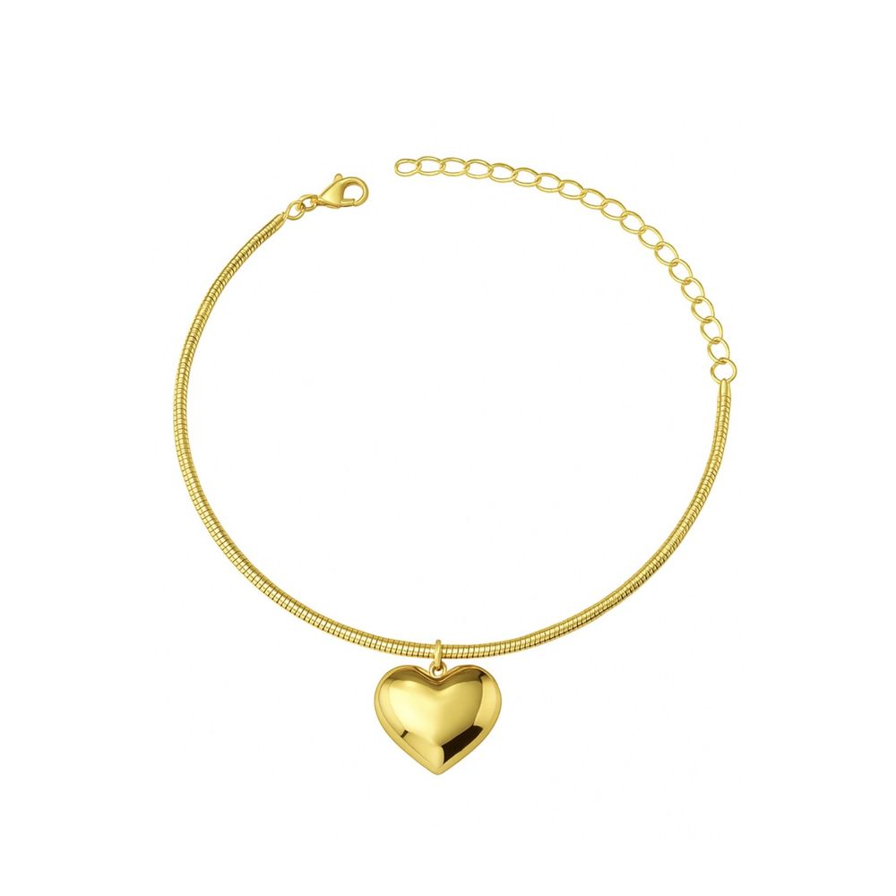 Pulseira Raposa Coração Banhado a Ouro 18K. - 0000... - RC JOIAS BY RUDI