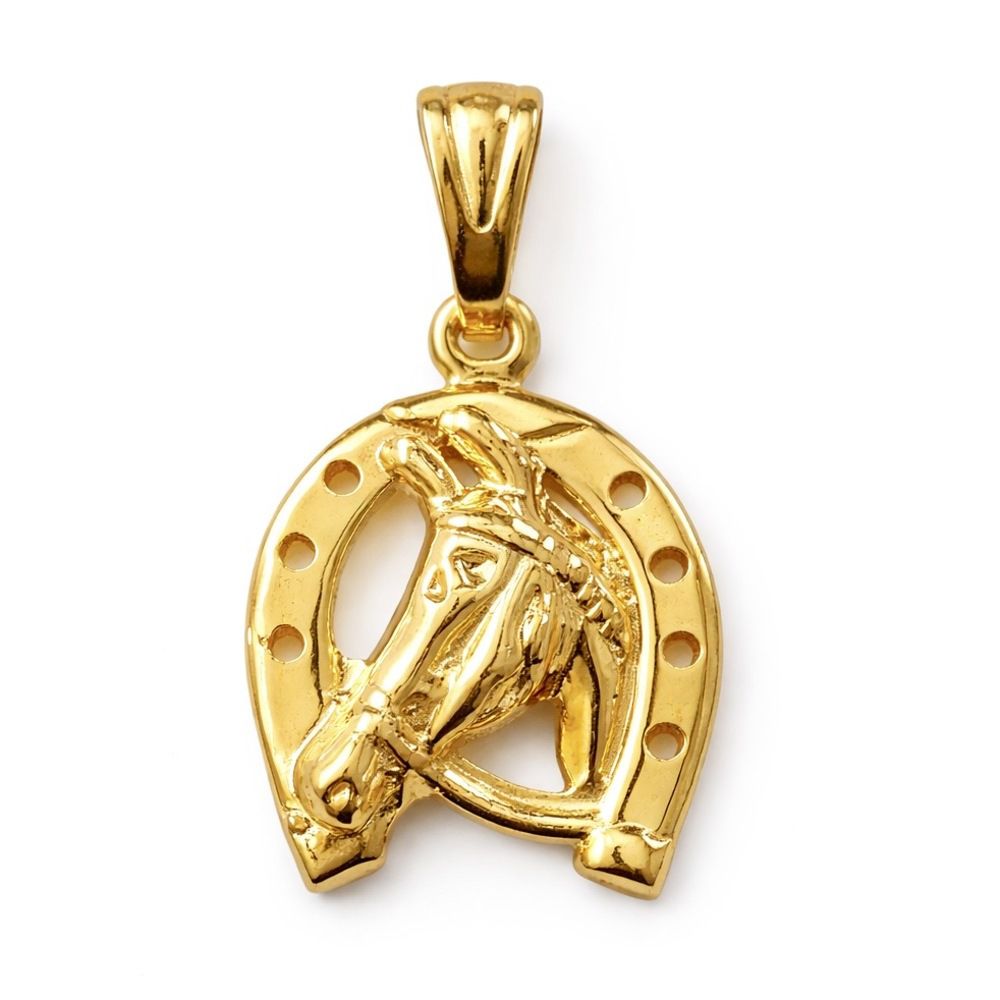 Pingente Cavalo Ferradura Banhado a Ouro 18k - 000... - RC JOIAS BY RUDI