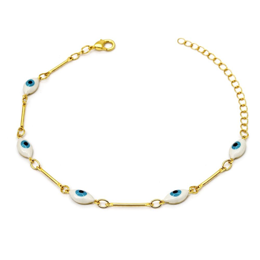 Pulseira Olho Grego Terceiro Pequeno Azul Claro Pa... - RC JOIAS BY RUDI