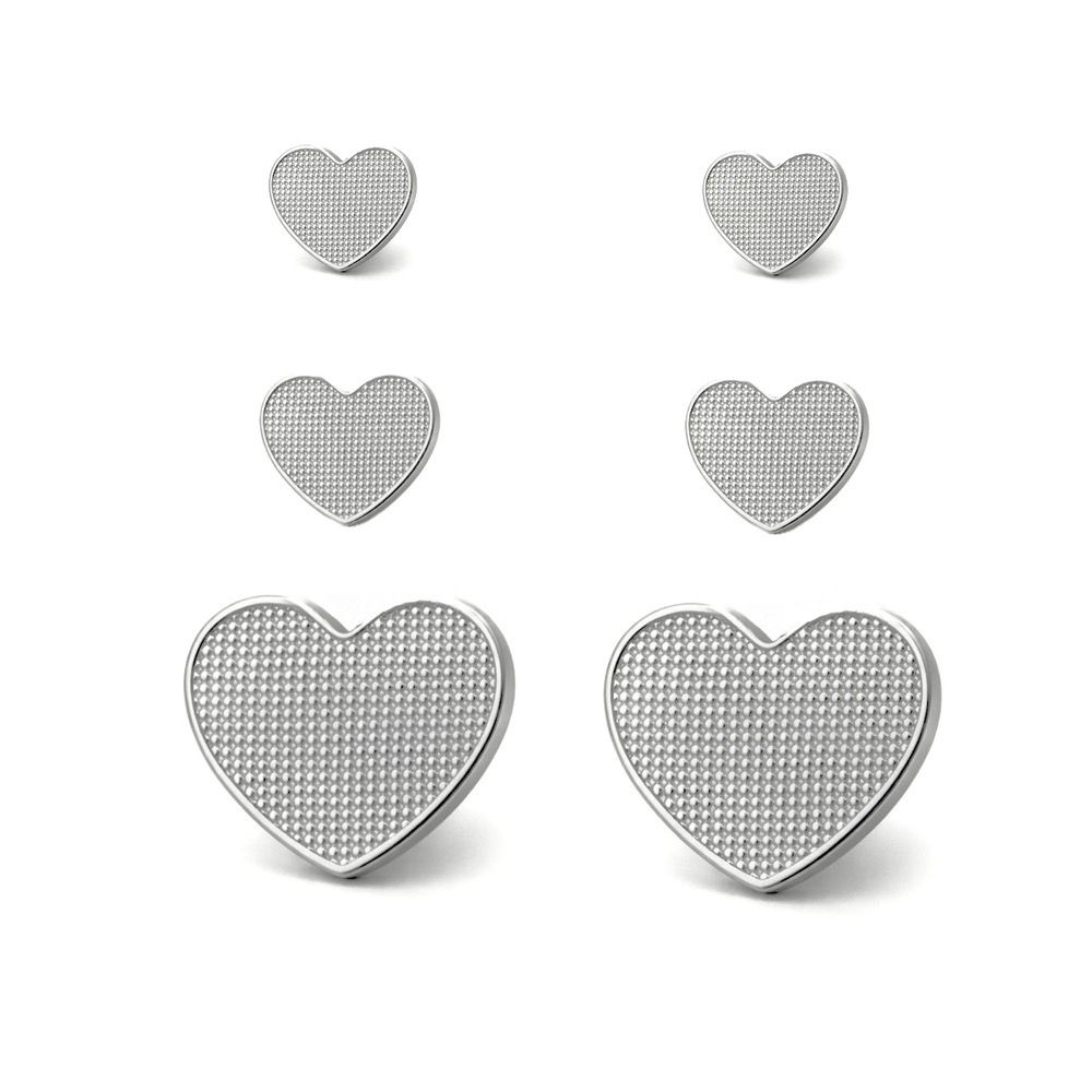 Brinco Trio Coração Aço Inoxidável - 0000000179720... - RC JOIAS BY RUDI