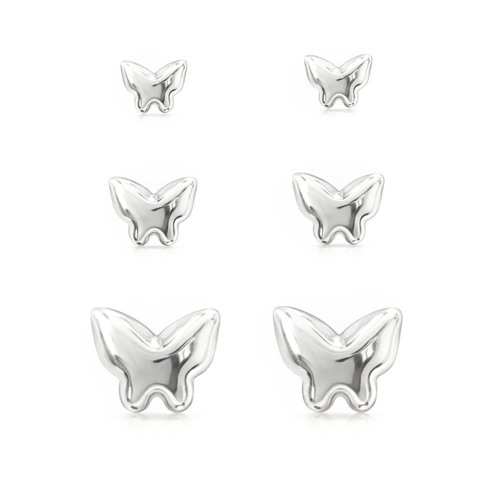 Brinco Trio Borboleta Banhado a Prata 925 - 000000... - RC JOIAS BY RUDI