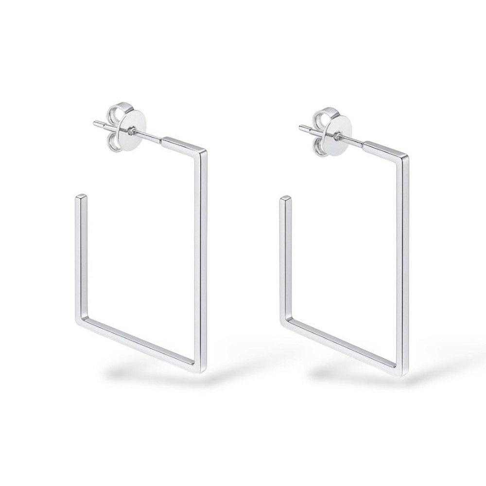 Brinco Argola Quadrado Banhado A Prata 925 - 00000... - RC JOIAS BY RUDI