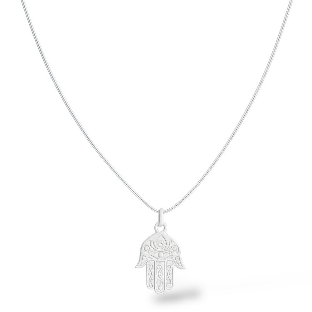Colar Mão Hamsá Pendurado Banhado A Prata 925 - 00... - RC JOIAS BY RUDI