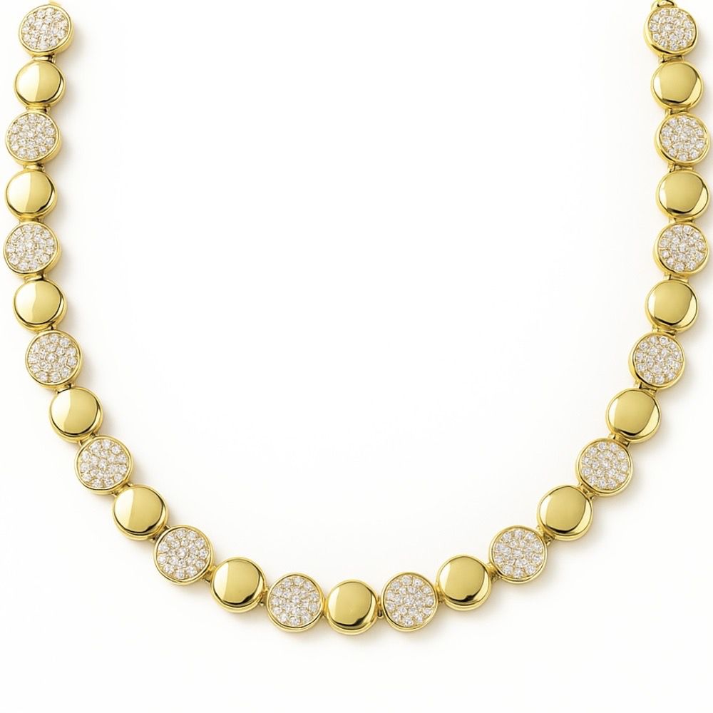 Colar Matrix Tenns Redondo Banhado A Ouro 18K - 00... - RC JOIAS BY RUDI