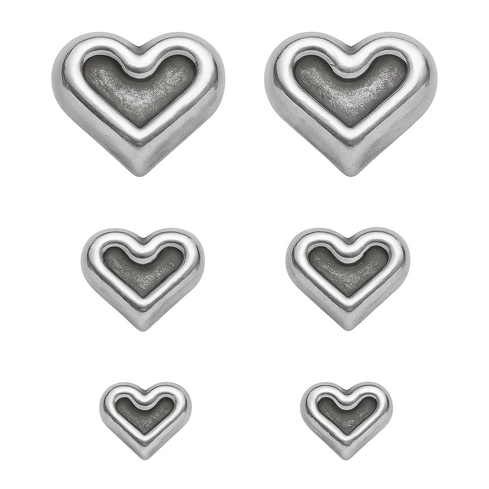 Brinco Trio Corações Liso Banhado A Prata 925 - 00... - RC JOIAS BY RUDI