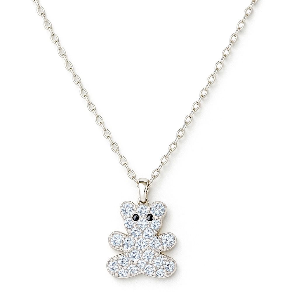 Colar Infantil Urso Cristal Cravejado Banhado a Pr... - RC JOIAS BY RUDI