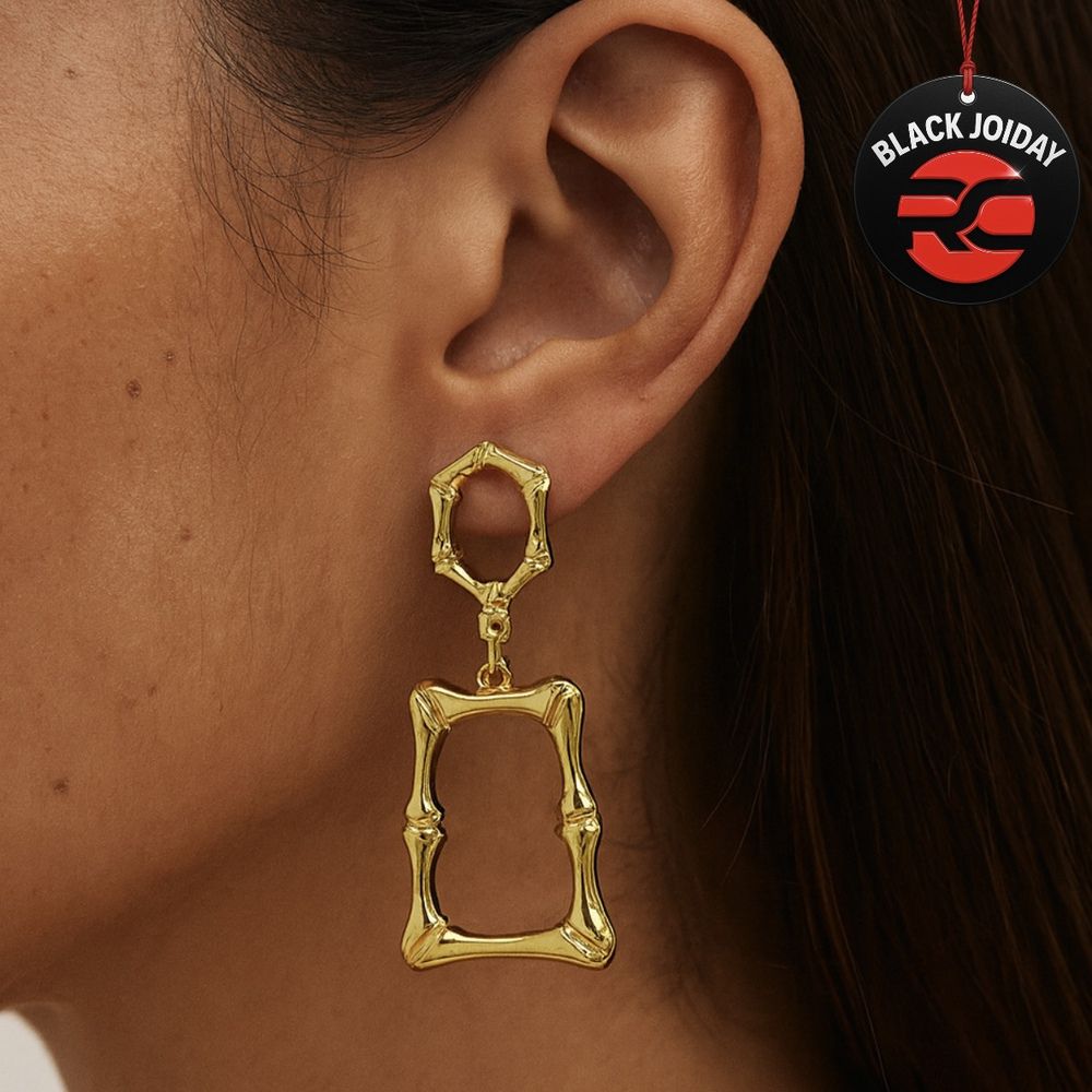 Brinco Moldura Requinte Banhado a Ouro 18K - 00000... - RC JOIAS BY RUDI