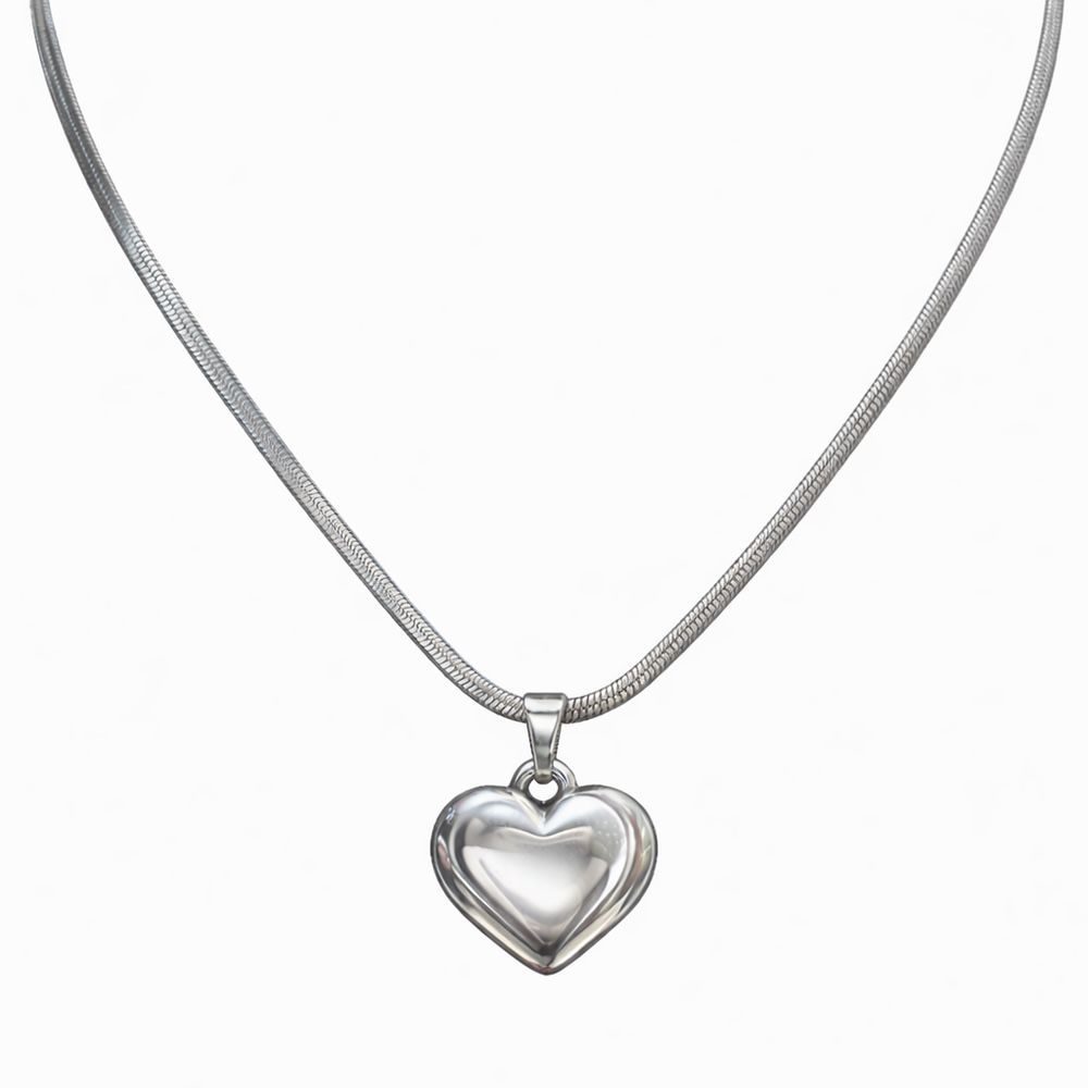 Colar Laminada Coração Fecho Lagosta Aço Inoxidáve... - RC JOIAS BY RUDI