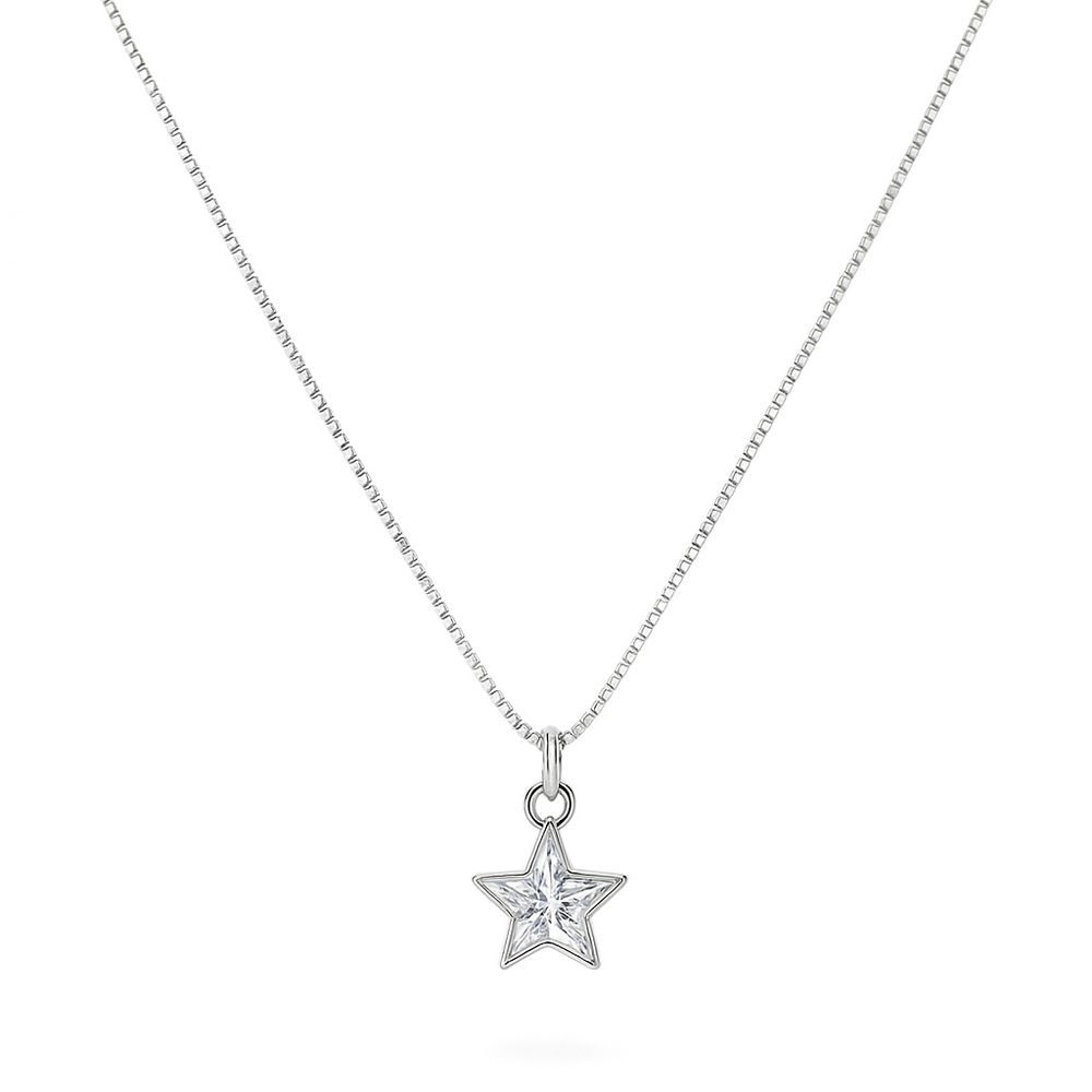 Colar Ponto Estrela Zircônia Banhado A Prata 925 -... - RC JOIAS BY RUDI
