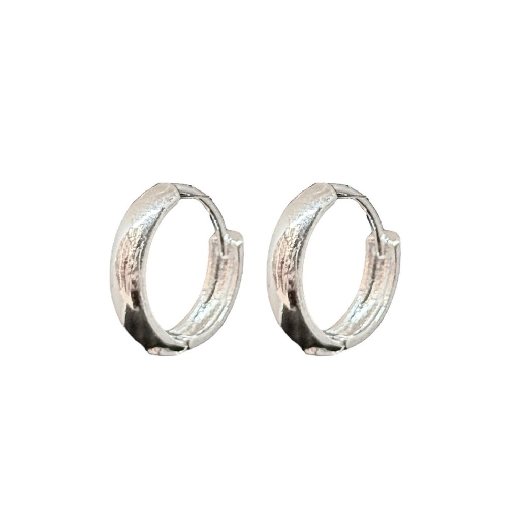 Brinco Argola Lisa 15m Banhado A Prata 925 - 00000... - RC JOIAS BY RUDI