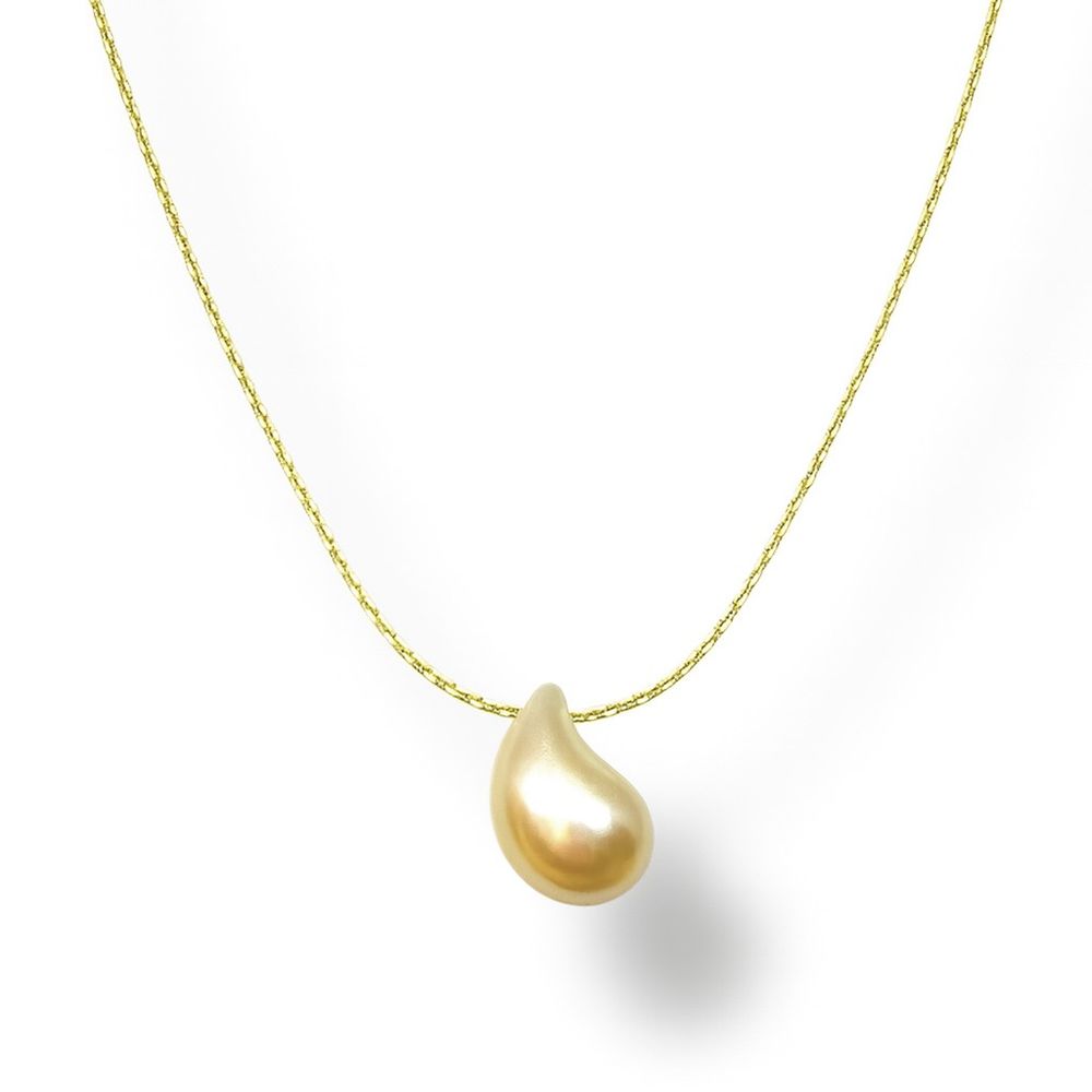 Colar Malha L90 Gota Pérola Banhado A Ouro 18K - 0... - RC JOIAS BY RUDI