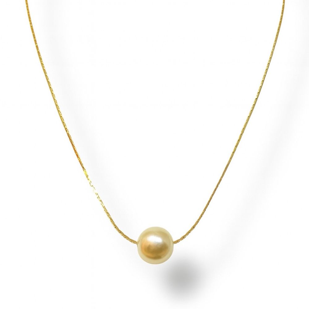 Colar Malha L90 Pérola Única Banhado A Ouro 18K - ... - RC JOIAS BY RUDI