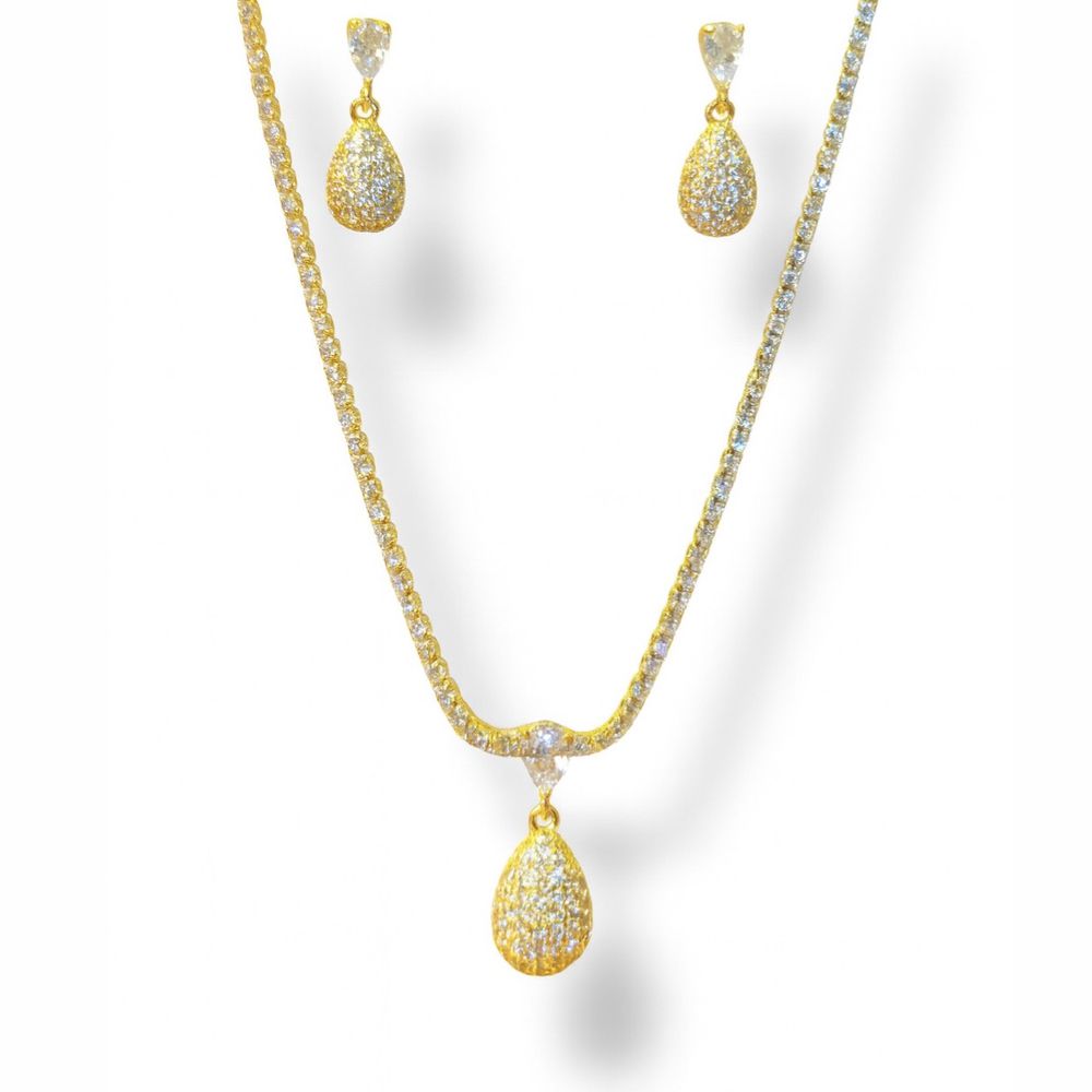 Conjunto Riviera Gota Cristal Cravejada Banhado A ... - RC JOIAS BY RUDI