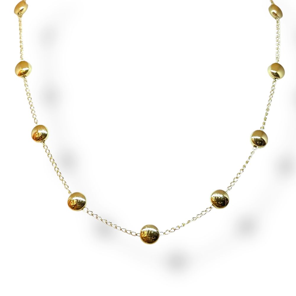 Colar Doze Botões Espaçada AB Banhado A Ouro 18K -... - RC JOIAS BY RUDI