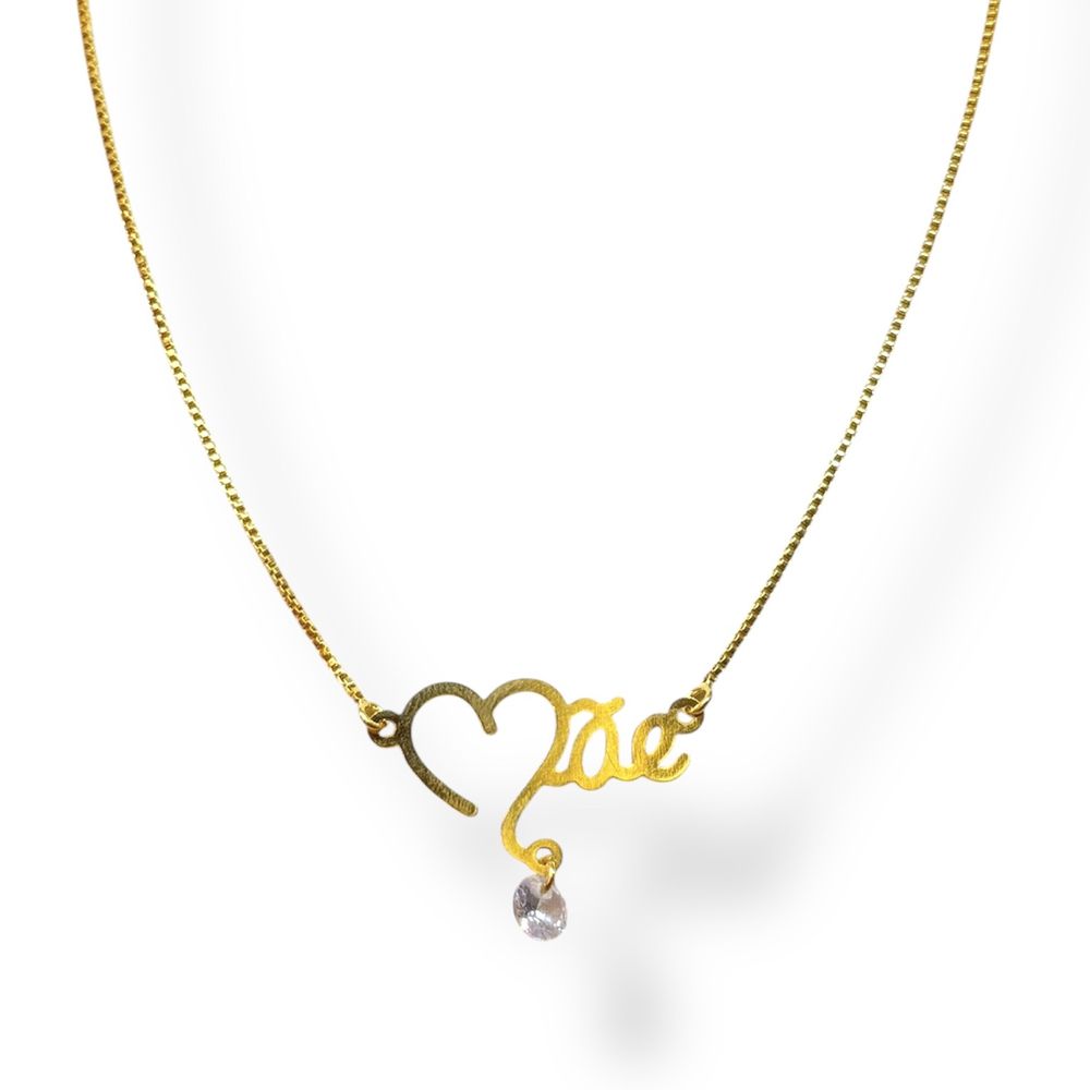 Colar Mãe Zircônia Pendurado Banhado A Ouro 18K - ... - RC JOIAS BY RUDI