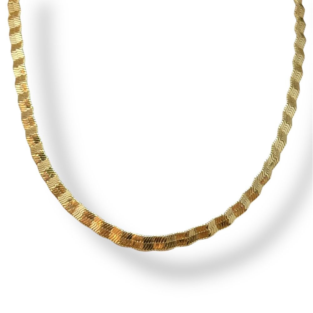 Colar Laminada Frisada Banhado A Ouro 18K - 000000... - RC JOIAS BY RUDI
