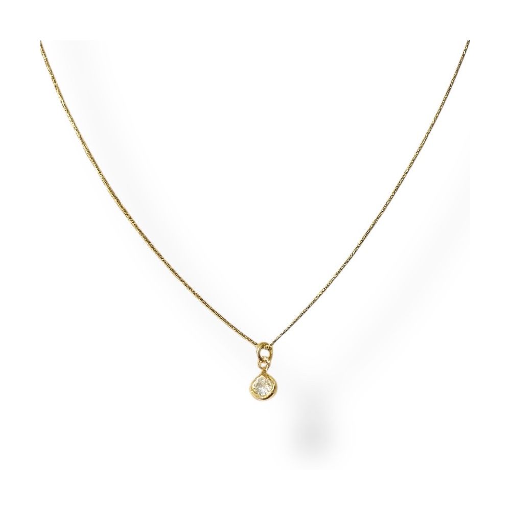 Colar Ponto De Luz Zircônia Banhado A Ouro 18K - 0... - RC JOIAS BY RUDI