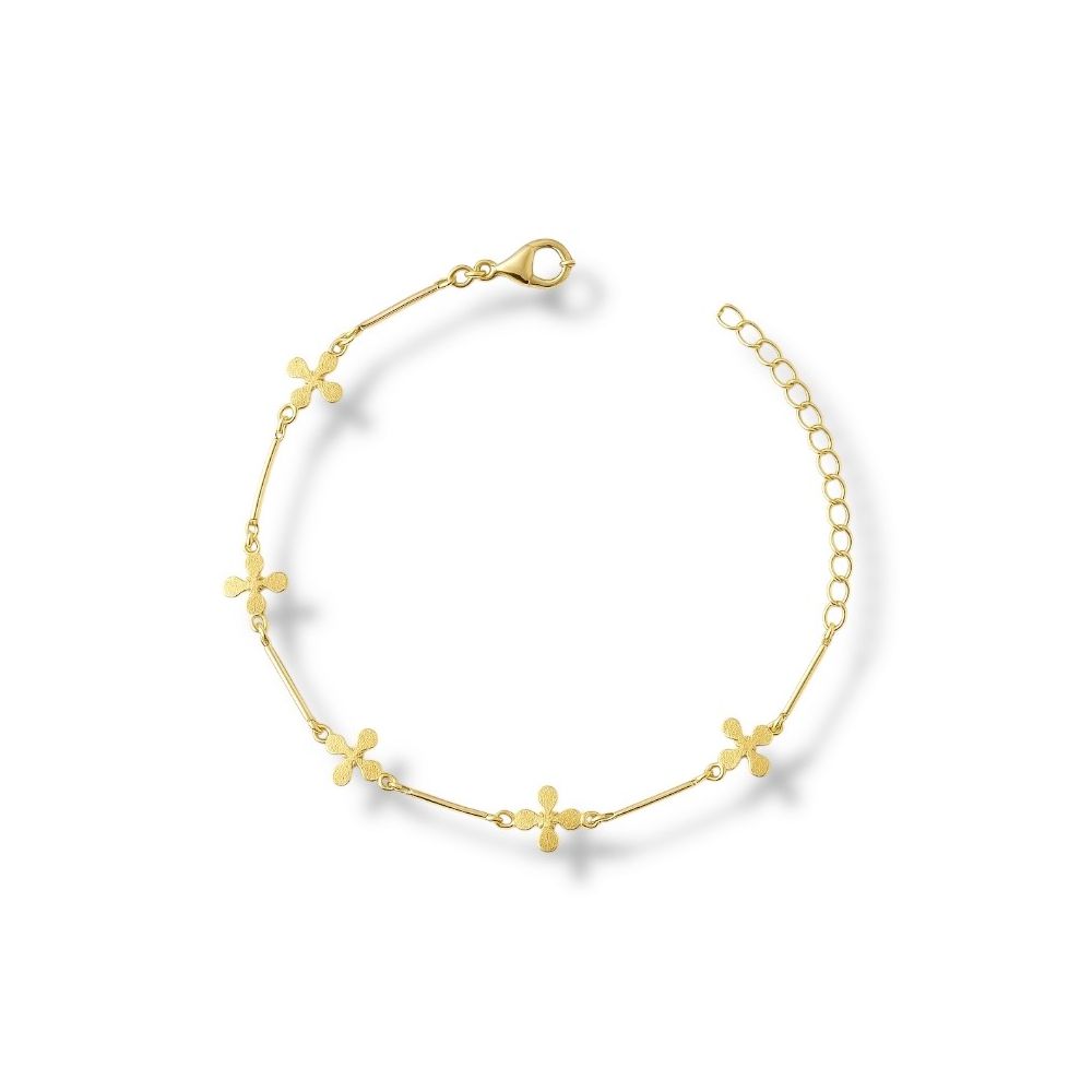 Pulseira Cinco Trevo Canutilho Espaçada Banhado A ... - RC JOIAS BY RUDI