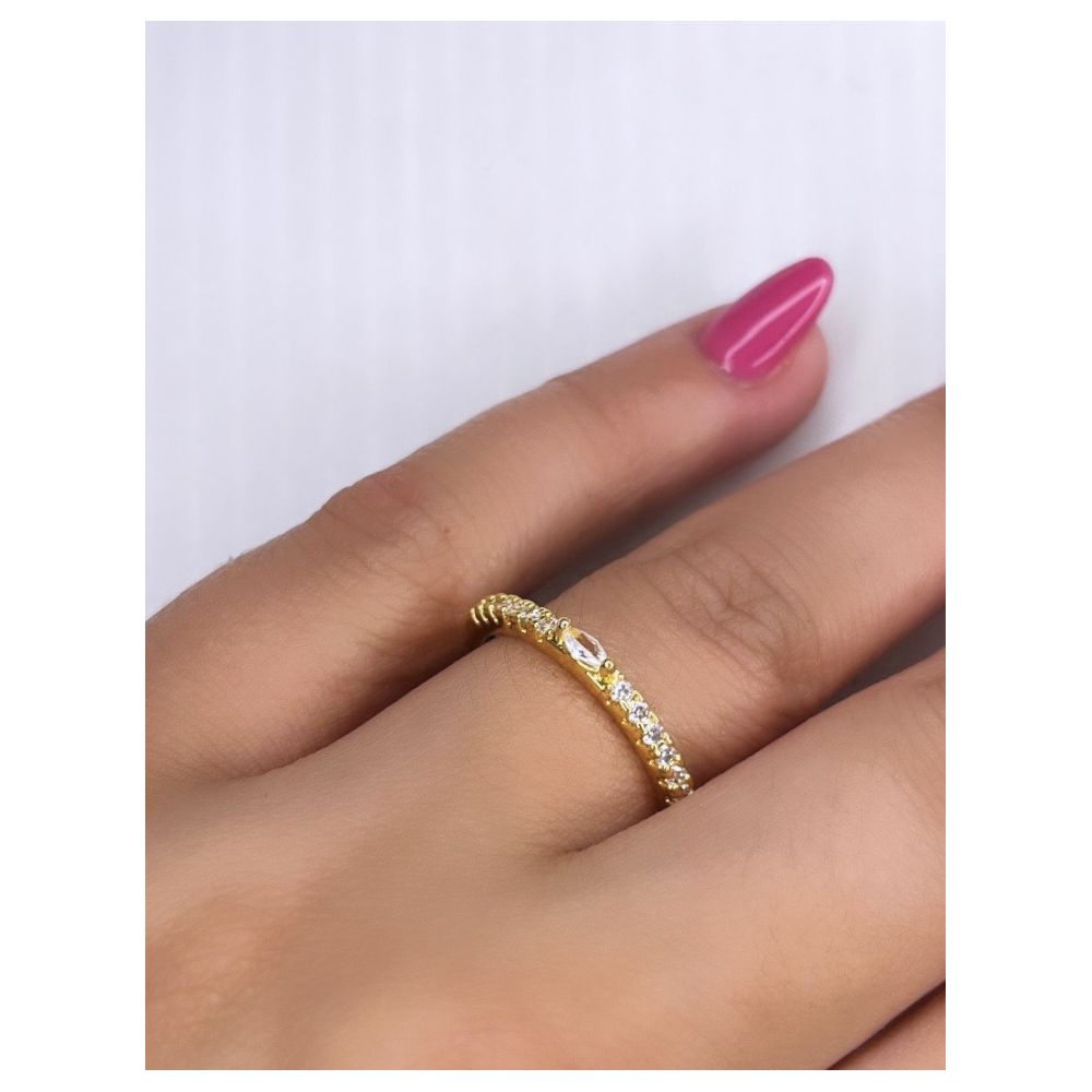 Anel Aparador Pedra Cristal Banhado A Ouro 18k - ... - RC JOIAS BY RUDI