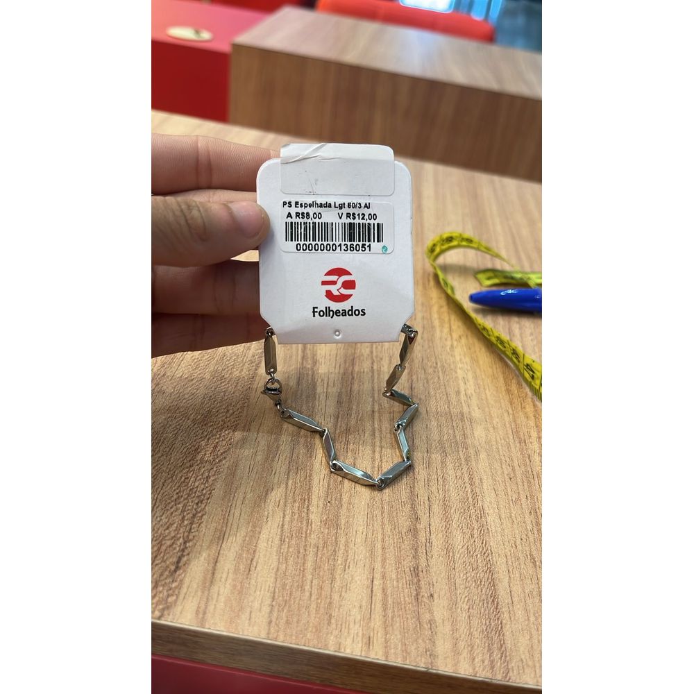 Pulseira Espelhada Fecho Lagosta Banhado Aço Inoxi... - RC JOIAS BY RUDI
