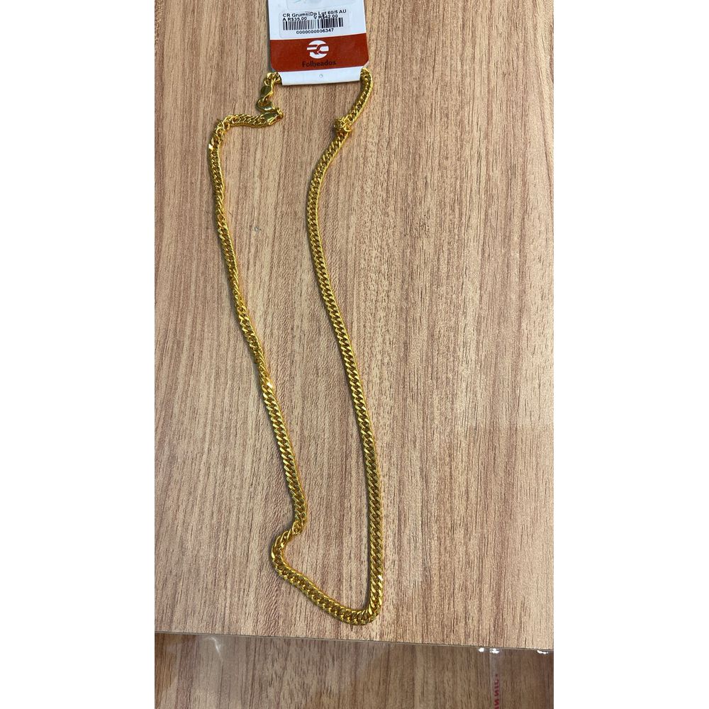 Corrente Grumet Dupla Fecho Lagosta 60/5 Banhado A... - RC JOIAS BY RUDI