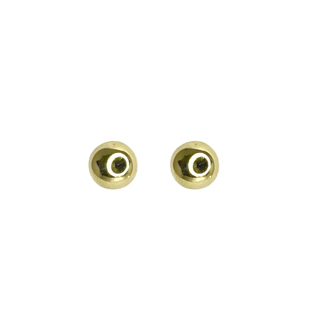 Brinco Bolinha Lisa Banhado A Ouro 18K - 000000011... - RC JOIAS BY RUDI