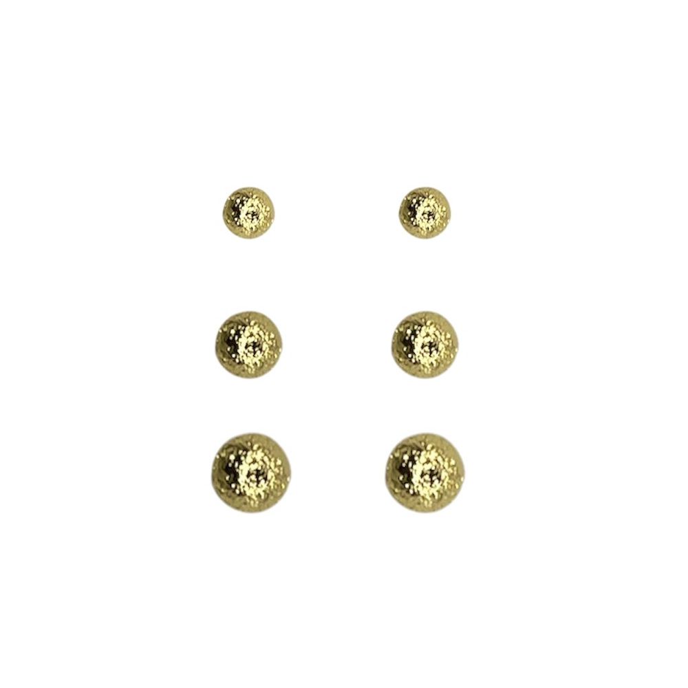 Brinco Trio Bolinha Fosca Banhado A Ouro 18K - 000... - RC JOIAS BY RUDI