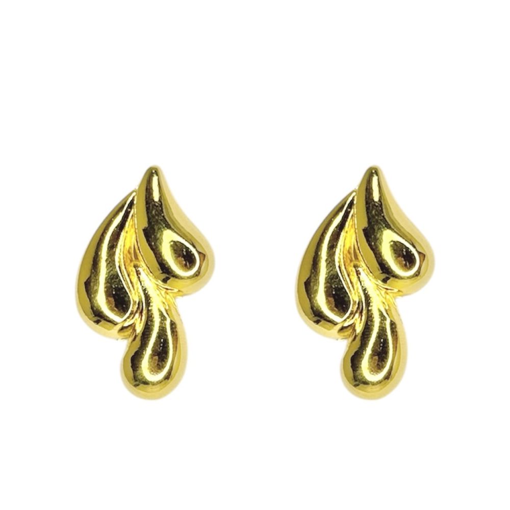 Brinco Três Gotas Lisa Banhado A Ouro 18K - 000000... - RC JOIAS BY RUDI