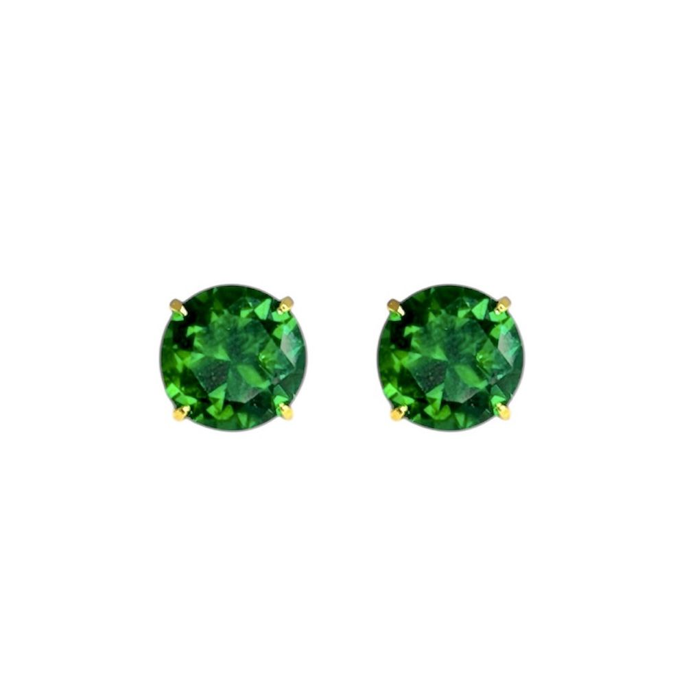 Brinco Diamante Verde Banhado A Ouro 18K - 0000000... - RC JOIAS BY RUDI