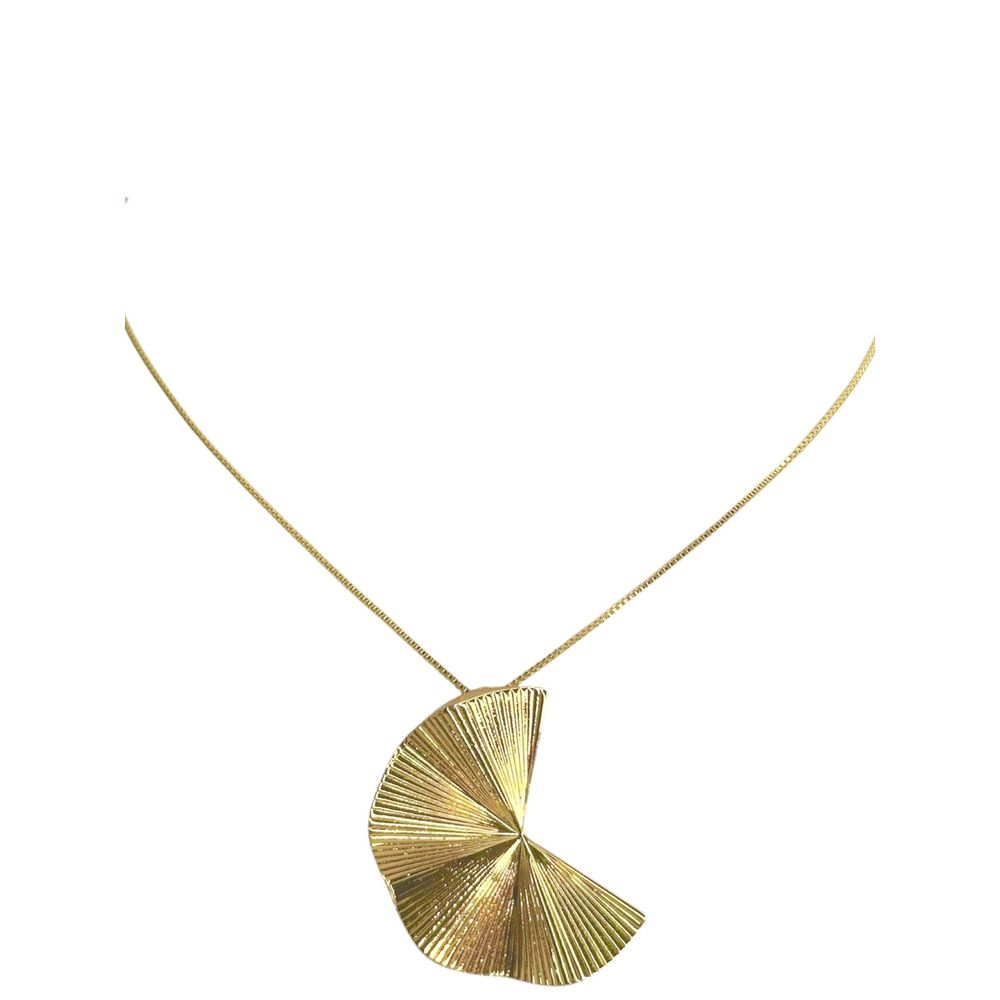 Colar Leque Prega L Banhado A Ouro 18K - 000000011... - RC JOIAS BY RUDI