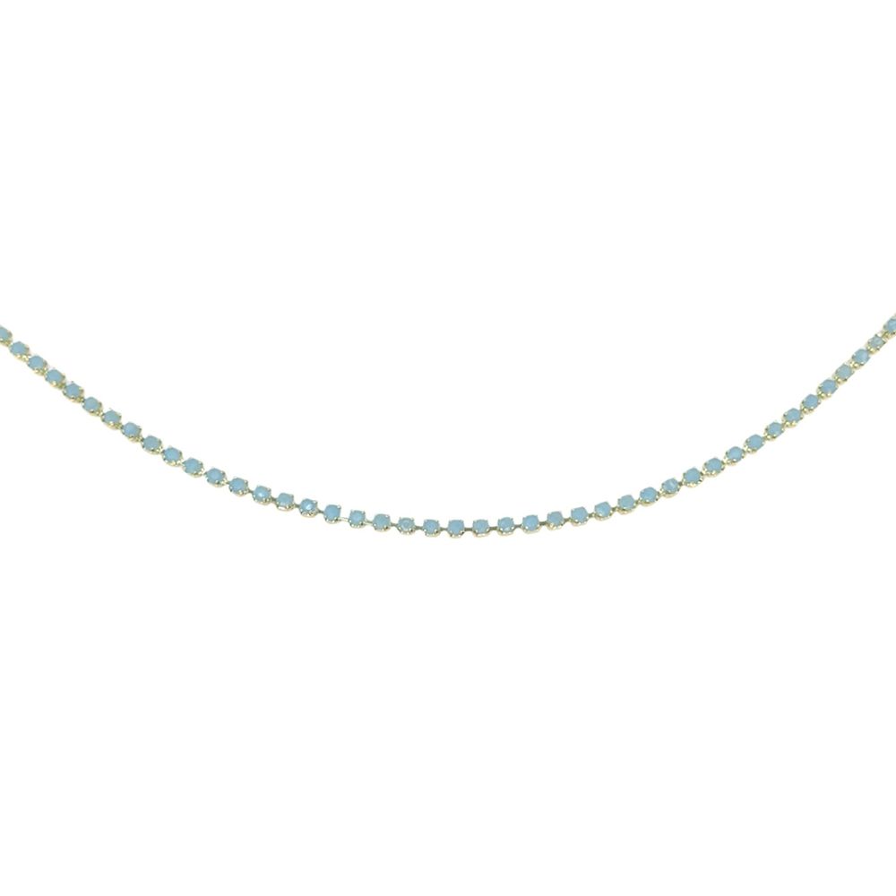 Colar Riviera Azul Bebê Banhado A Ouro 18K - 00000... - RC JOIAS BY RUDI