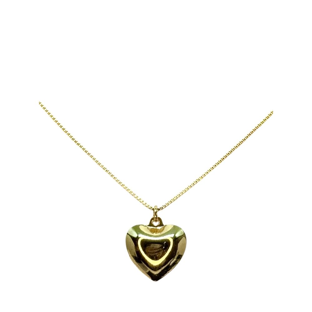 Colar Coração Abaulada 15 Banhado A Ouro 18k - 000... - RC JOIAS BY RUDI