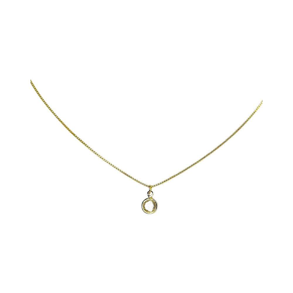 Colar Ponto Luz Zircônia Banhado A Ouro 18K - 0000... - RC JOIAS BY RUDI