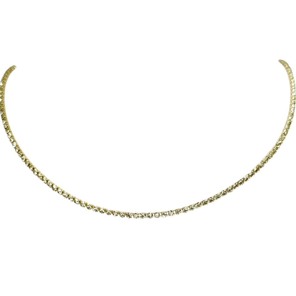 Colar Riviera Cristal Banhado A Ouro 18K - 0000000... - RC JOIAS BY RUDI