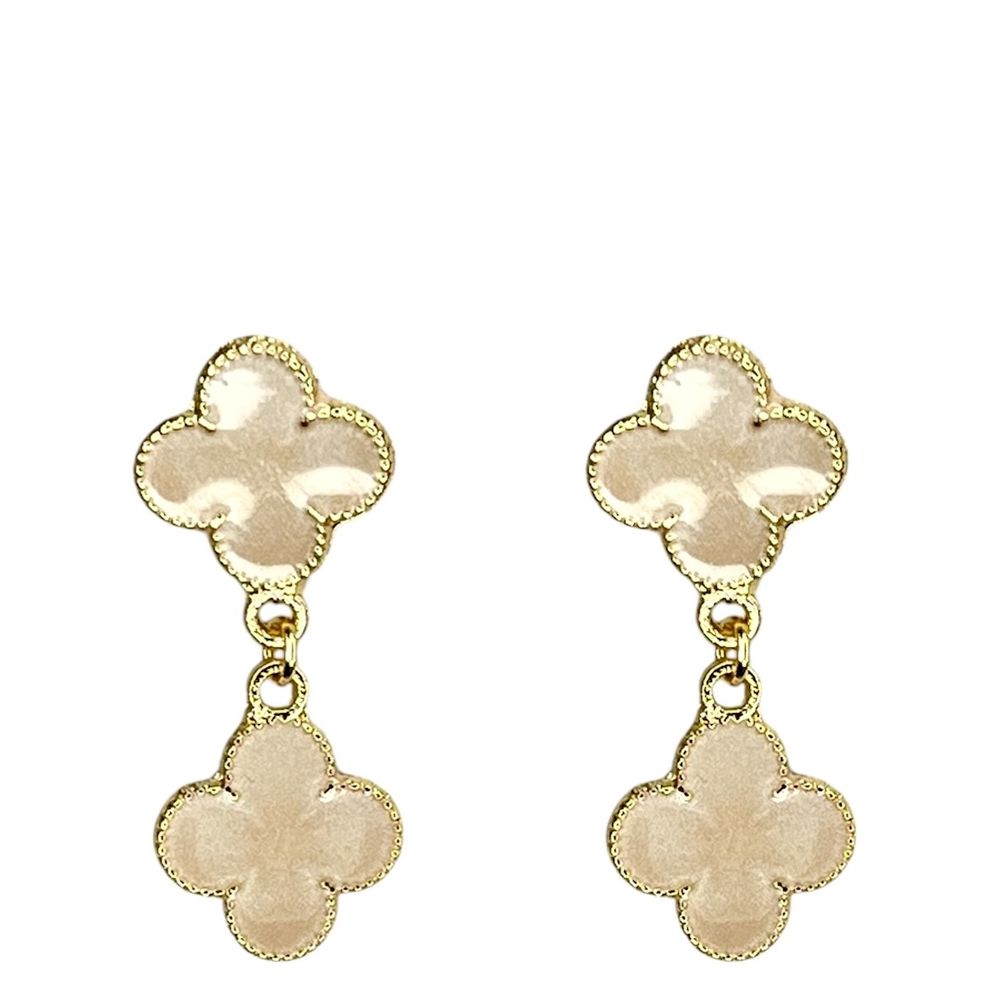 Brinco Trevo Pérola Virgínia Banhado A Ouro 18K - ... - RC JOIAS BY RUDI