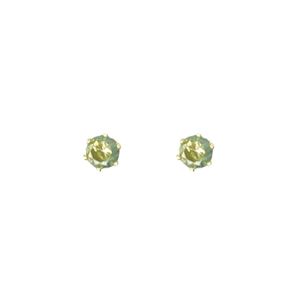 Brinco Redondo Verde Água Banhado A Ouro 18k - 000... - RC JOIAS BY RUDI