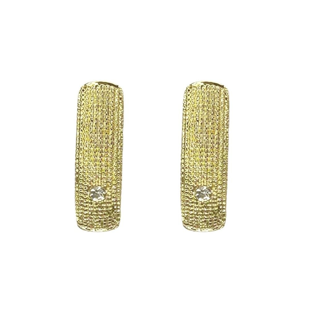 Brinco Palito Pedra Gloss Banhado a Ouro 18K - 000... - RC JOIAS BY RUDI