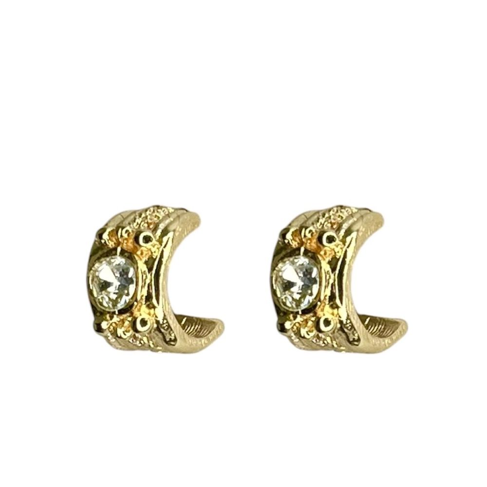Brinco Argola Delicate Strass Banhado A Ouro 18K -... - RC JOIAS BY RUDI