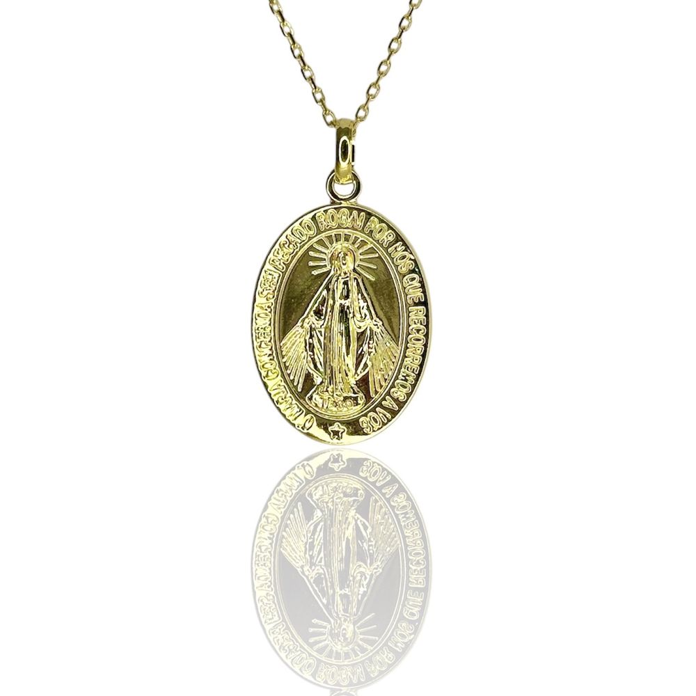 Pingente Nossa Senhora Sem Pecado Banhado A Ouro 1... - RC JOIAS BY RUDI
