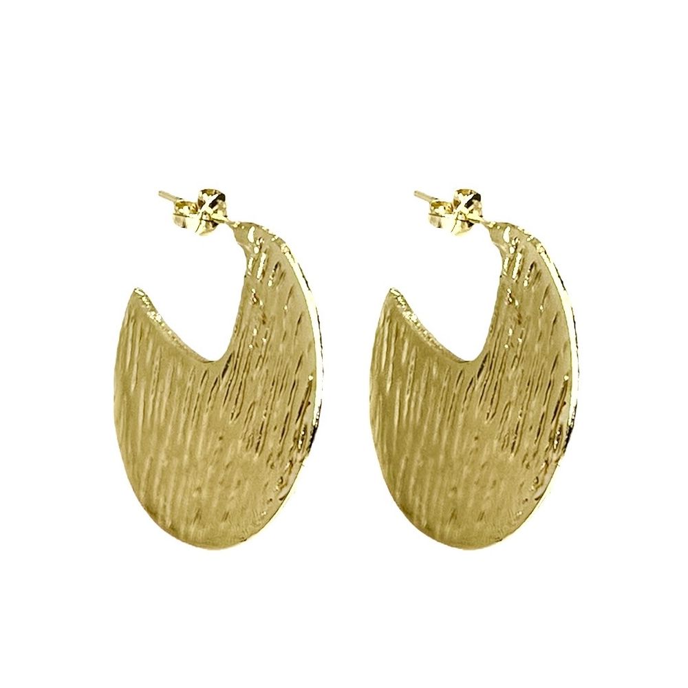 Brinco Pac Escovado Banhado a Ouro 18K - 000000000... - RC JOIAS BY RUDI