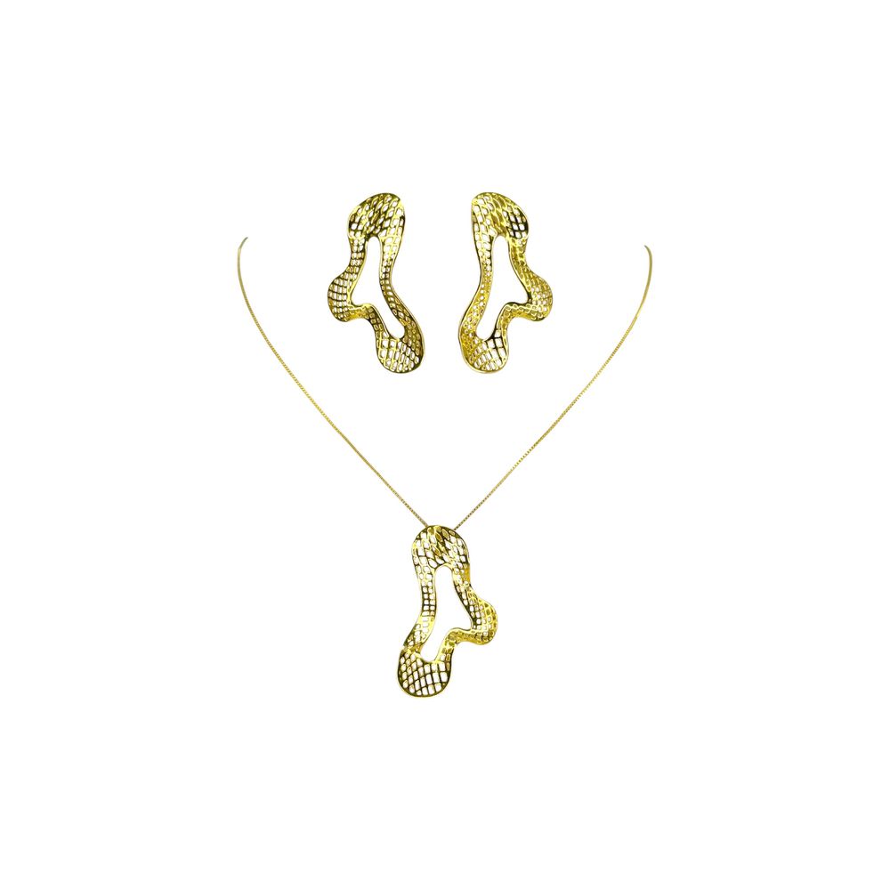 Conjunto Orgânico Vazado Banhado A Ouro 18K - 0000... - RC JOIAS BY RUDI
