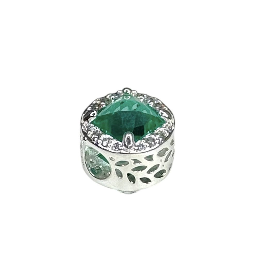 Pingente Berloque Pedra Verde Zircônia Banhado A P... - RC JOIAS BY RUDI