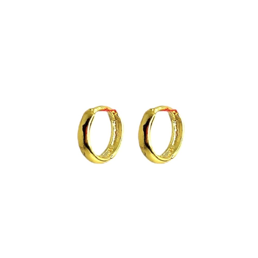 Brinco Argola Lisa 13m Banhado A Ouro 18K - 000000... - RC JOIAS BY RUDI