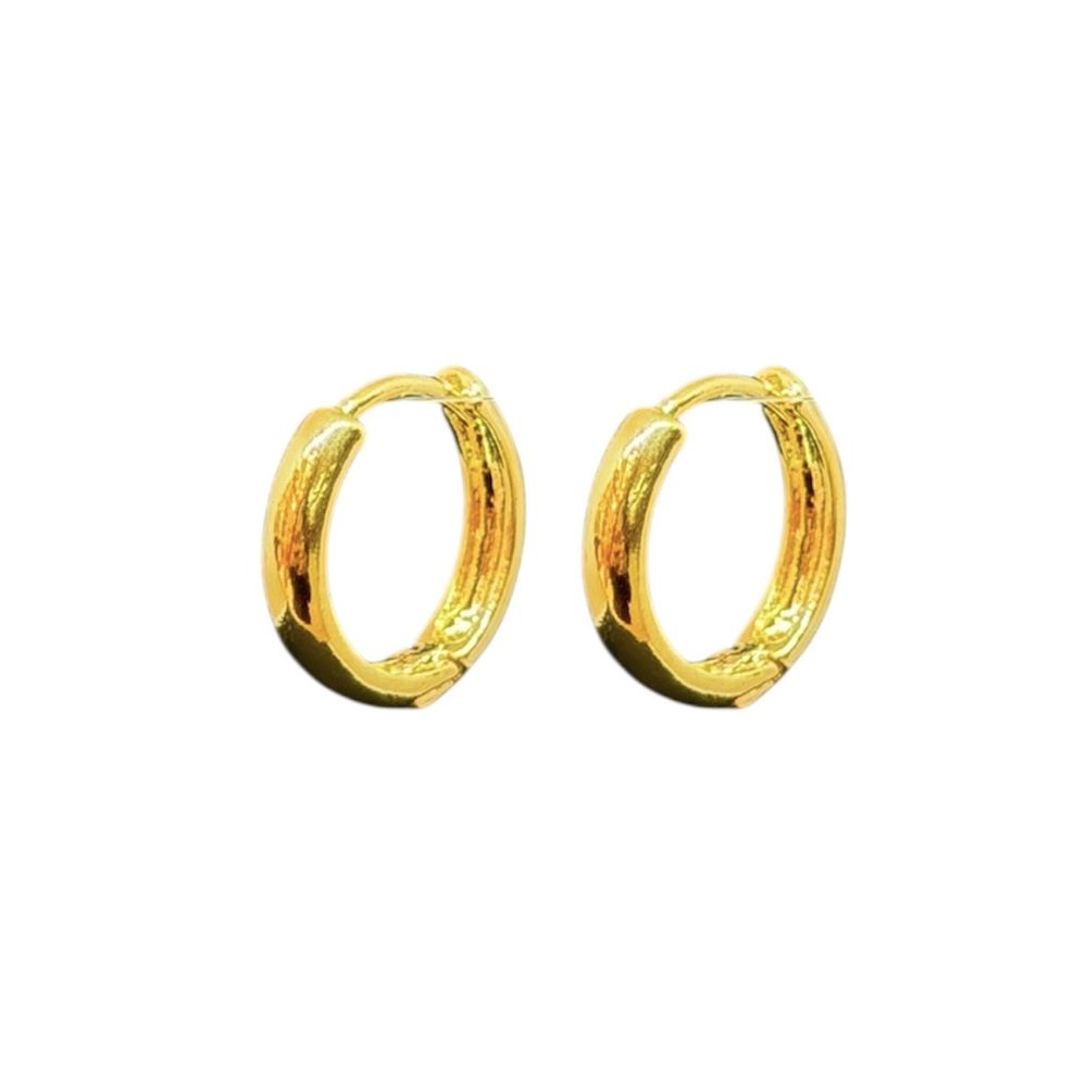 Brinco Argola Lisa 17 Banhado A Ouro 18K - 0000000... - RC JOIAS BY RUDI