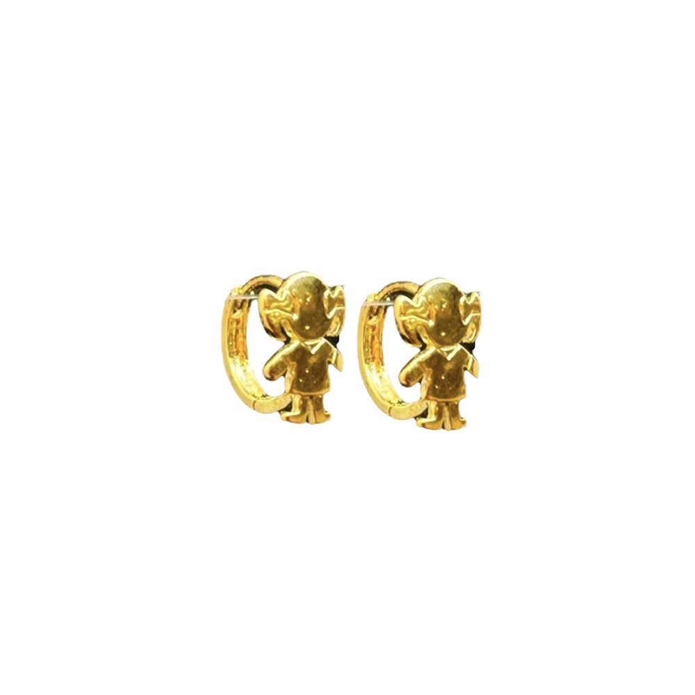 Brinco Menina Argolinha Click Banhado a Ouro 18K ... - RC JOIAS BY RUDI