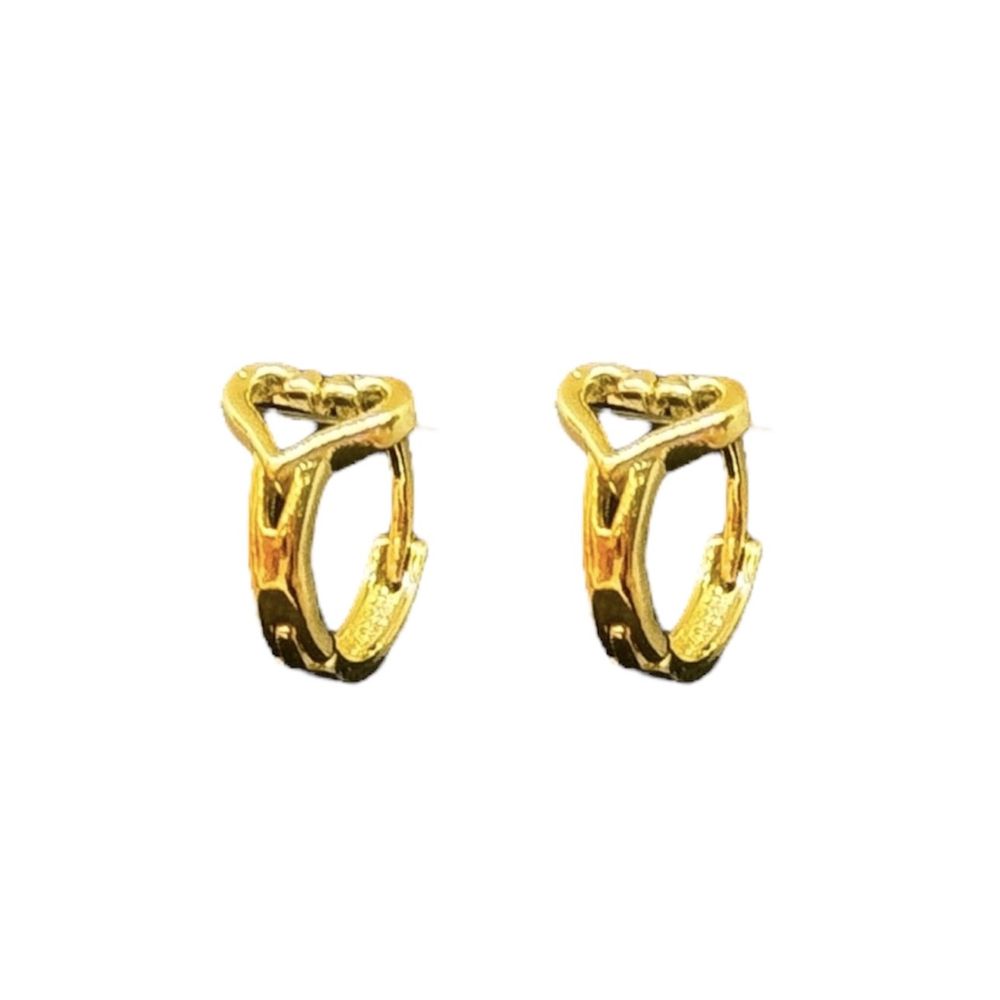 Brinco Argolinha Coração Vazado BAnhado a Ouro 18K... - RC JOIAS BY RUDI